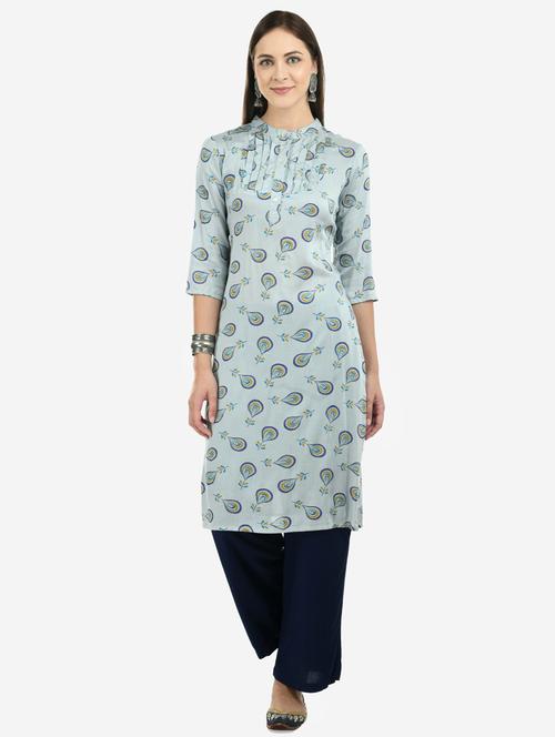 printed straight kurta - 17793890 - Very Small Image - 1