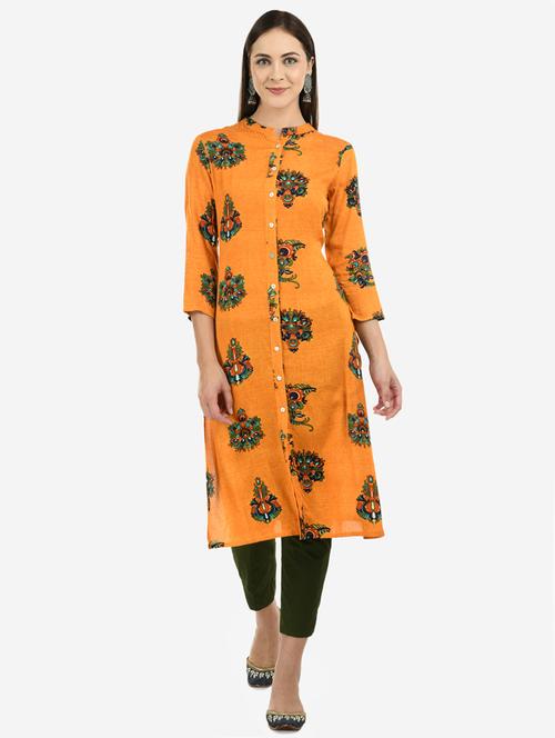 printed straight kurta - 17793895 - Very Small Image - 1