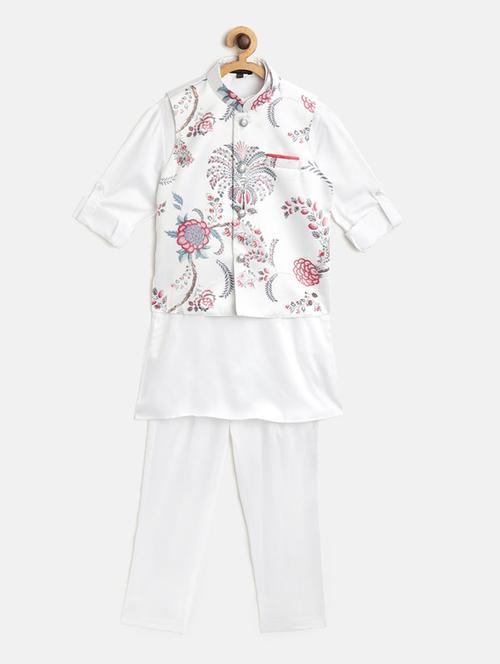 white printed kurta pajama set - 17793964 - Very Small Image - 1
