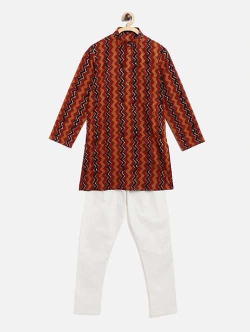orange printed kurta pajama set - 17793967 - Very Small Image - 1