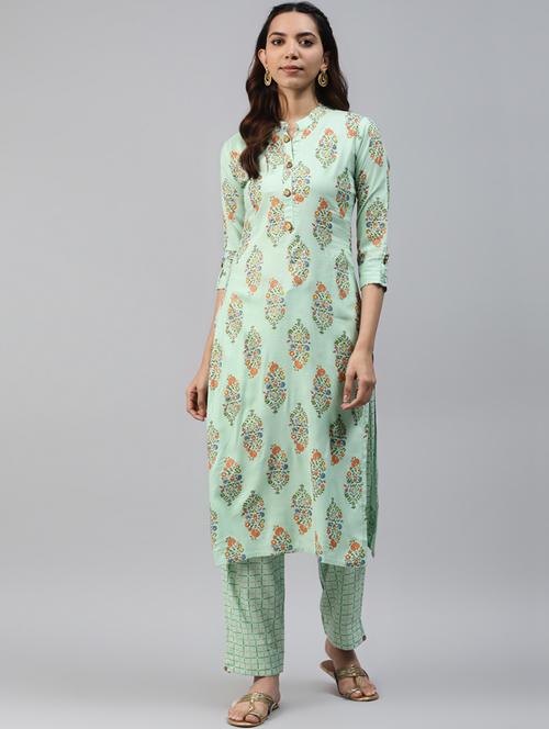 printed kurta pant set - 17794470 - Very Small Image - 1