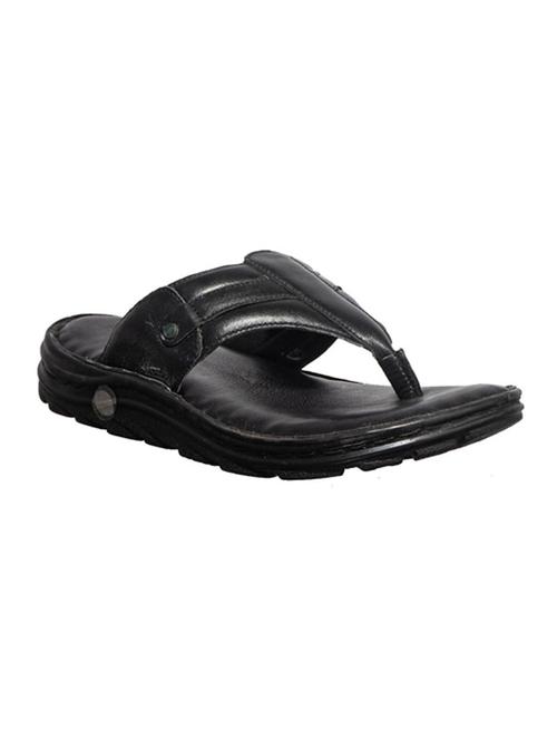 black leather toe separator slippers - 17794648 - Very Small Image - 1