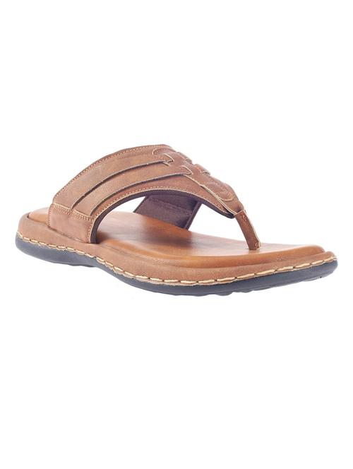 tan leather slip on slippers - 17794651 - Very Small Image - 1