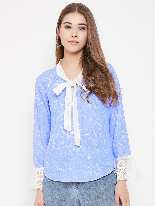 tie up neck printed top - 17795897 - Very Small Image - 1