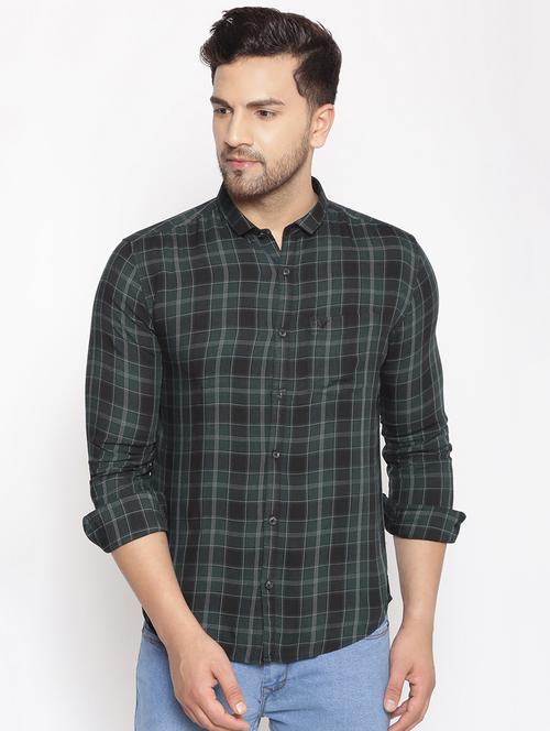 mens checks casual shirt - 17795945 - Very Small Image - 1