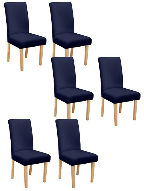 cortina spandex elastic chair cover stretch removable washable (6 pc) - 17796443 - Very Small Image - 1