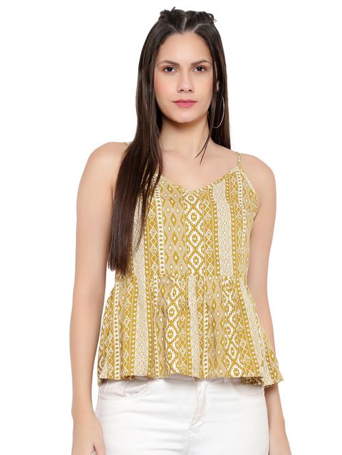 cami neck printed peplum top - 17796668 - Very Small Image - 1