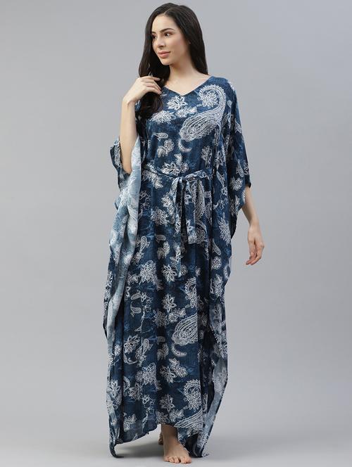 v-neck printed nightwear kimono - 17797367 - Very Small Image - 1