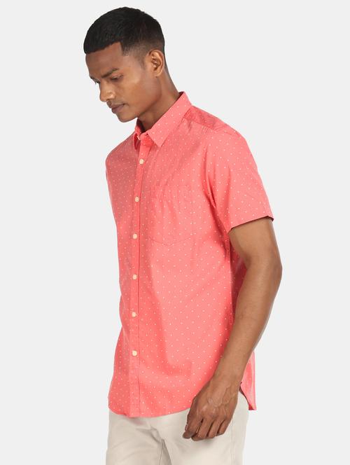 mens micro print casual shirt - 17797743 - Very Small Image - 1