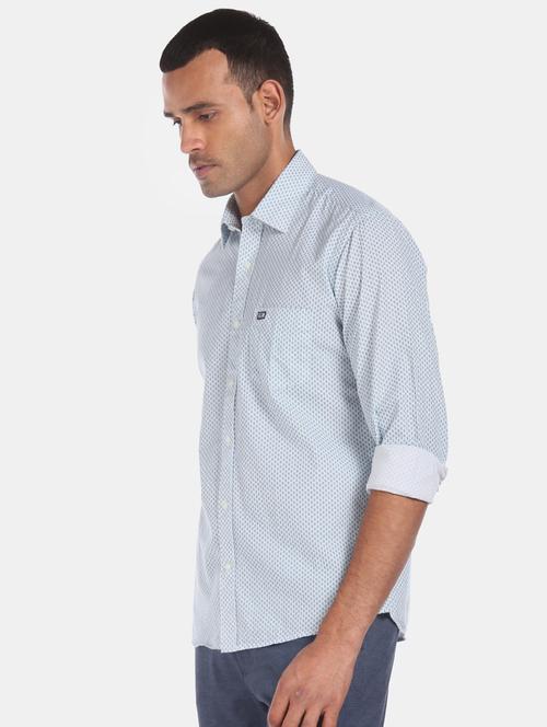 light blue printed casual shirt - 17797789 - Very Small Image - 1