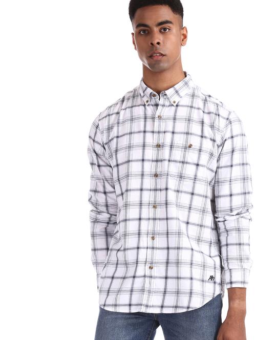 white checkered casual shirt - 17798022 - Very Small Image - 1