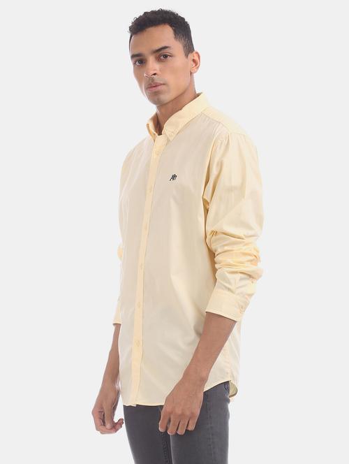 yellow solid casual shirt - 17798037 - Very Small Image - 1