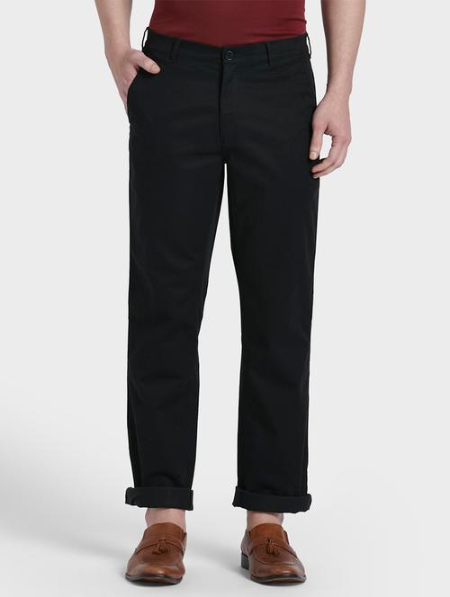 black solid chinos casual trouser - 17798614 - Very Small Image - 1