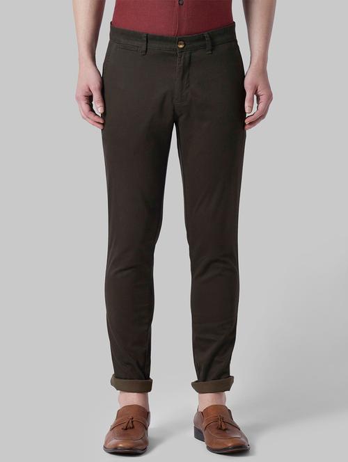 green textured flat front casual trouser - 17798812 - Very Small Image - 1