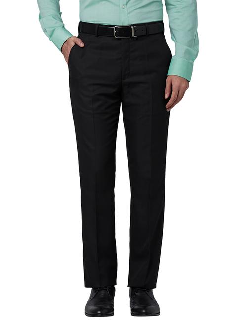 black textured flat front formal trouser - 17798841 - Very Small Image - 1