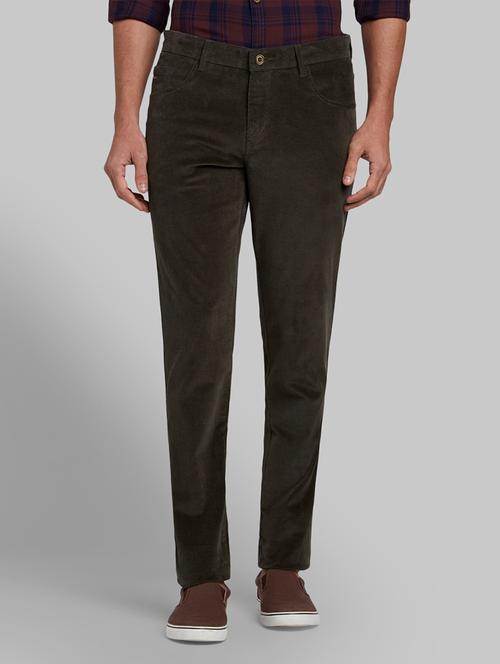 brown textured flat front casual trouser - 17798875 - Very Small Image - 1
