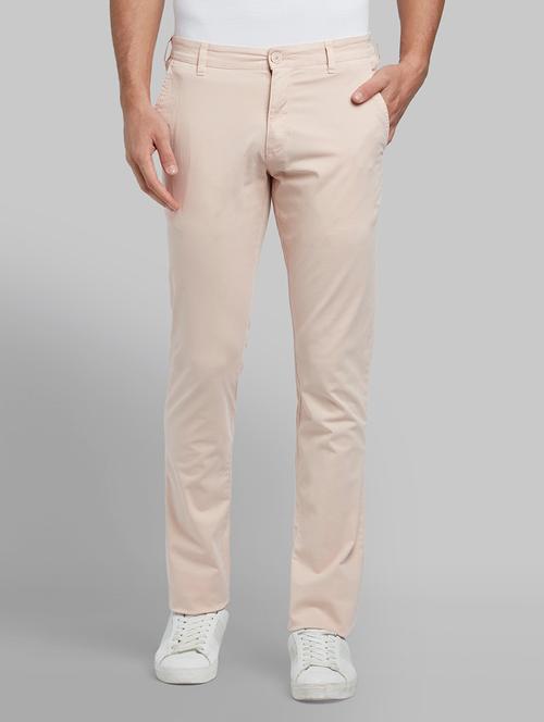 pink solid flat front casual trouser - 17798980 - Very Small Image - 1