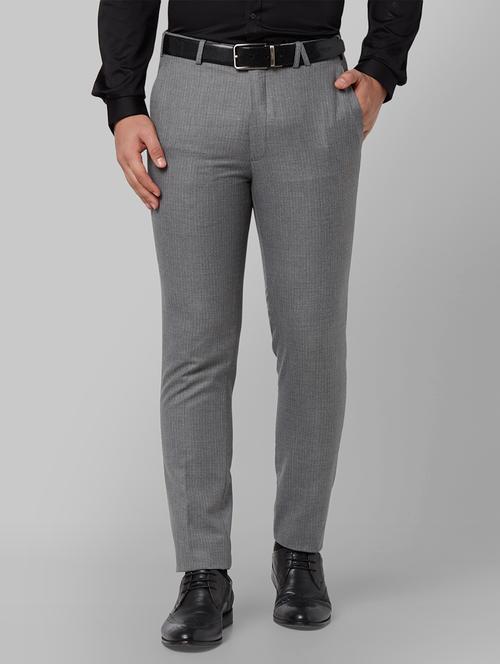 grey textured flat front formal trouser - 17799113 - Very Small Image - 1