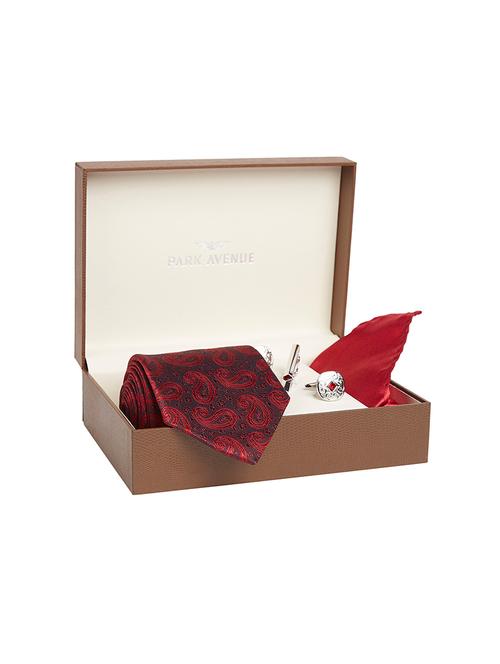 red polyester bow with cufflinks - 17799876 - Very Small Image - 1