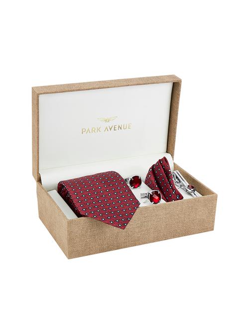 red polyester bow with cufflinks - 17799880 - Very Small Image - 1