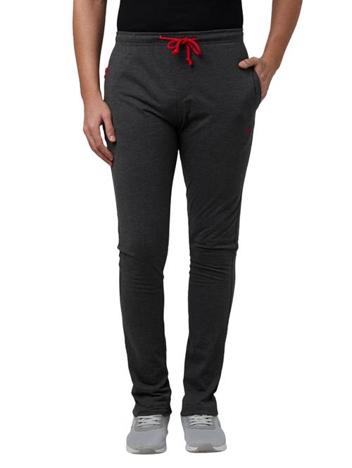 grey solid full length track pant - 17800148 - Very Small Image - 1