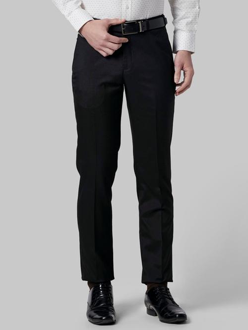 black solid flat front formal trouser - 17800160 - Very Small Image - 1