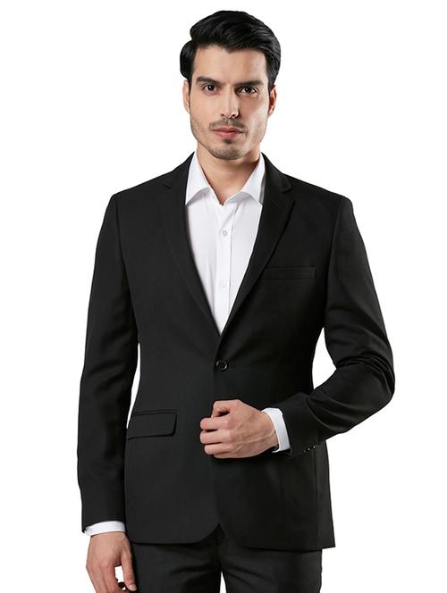 black self design single breasted formal blazer - 17800354 - Very Small Image - 1