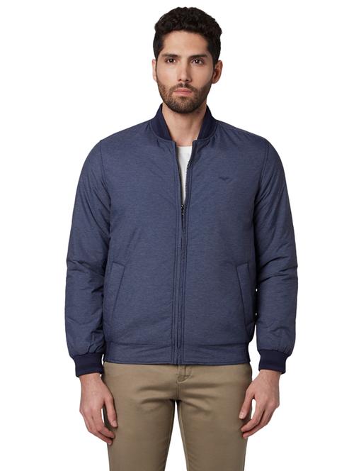 blue solid casual jacket - 17800480 - Very Small Image - 1