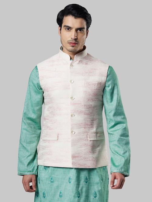 pink self design nehru jacket - 17800614 - Very Small Image - 1