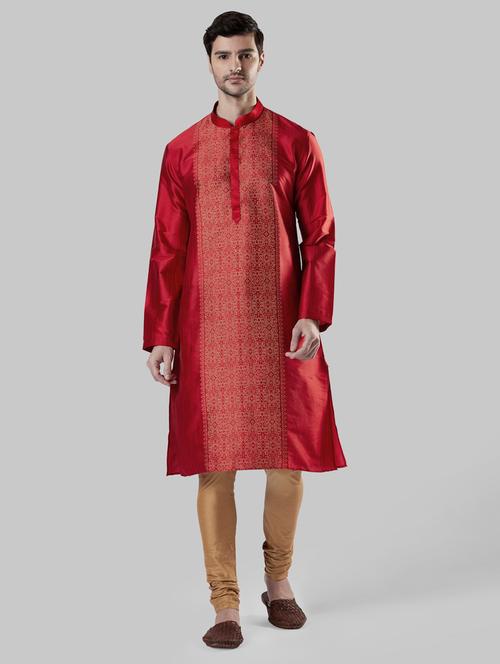 red printed long kurta - 17800841 - Very Small Image - 1