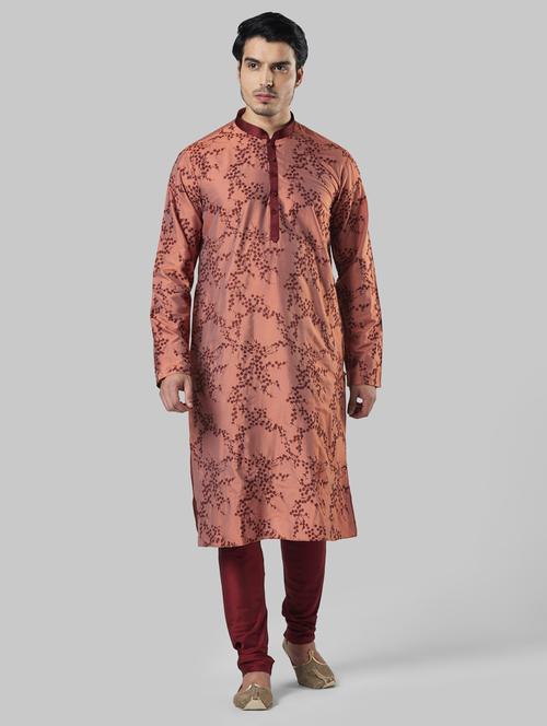 red printed long kurta - 17800879 - Very Small Image - 1