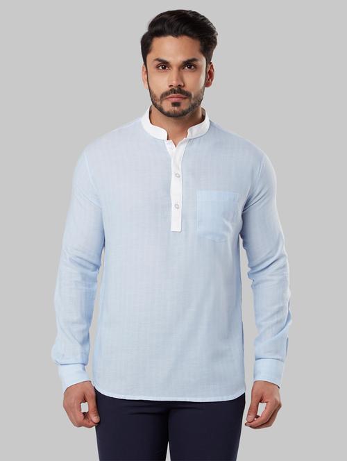 blue striped short kurta - 17800889 - Very Small Image - 1