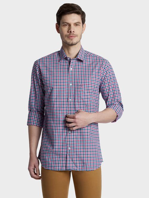light blue checkered casual shirt - 17801301 - Very Small Image - 1