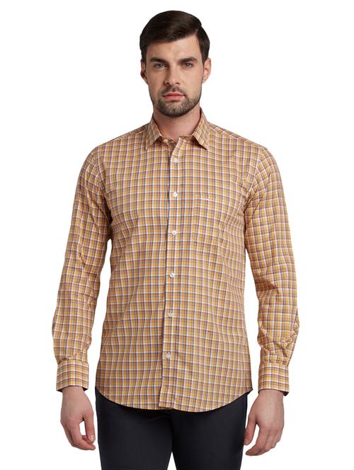 yellow checkered casual shirt - 17801315 - Very Small Image - 1
