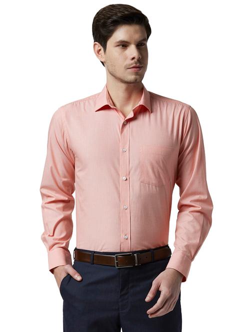 orange solid formal shirt - 17801361 - Very Small Image - 1