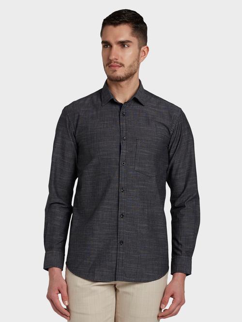 grey self design casual shirt - 17801377 - Very Small Image - 1