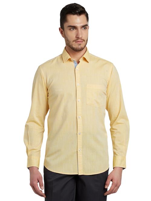 yellow self design casual shirt - 17801381 - Very Small Image - 1