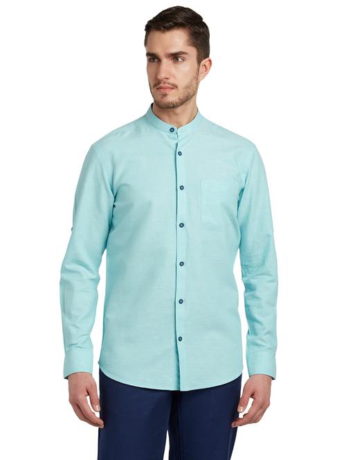 light blue solid casual shirt - 17801453 - Very Small Image - 1