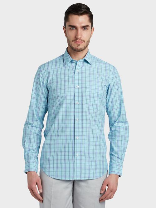 light blue checkered casual shirt - 17801482 - Very Small Image - 1
