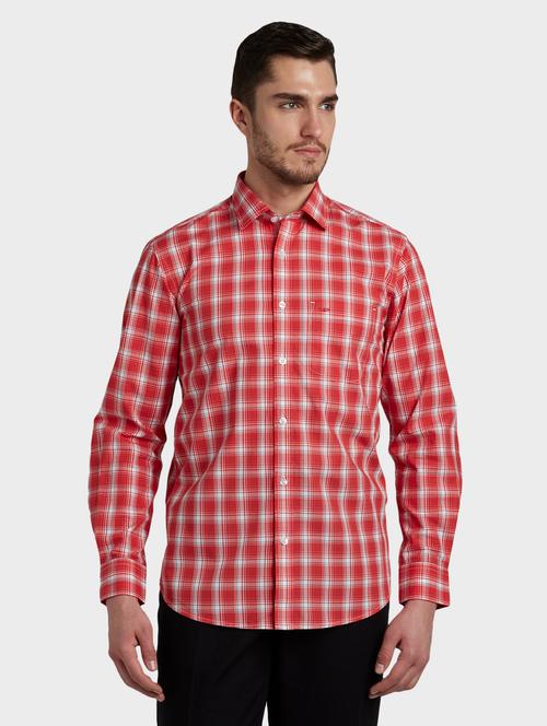 orange checkered casual shirt - 17801505 - Very Small Image - 1