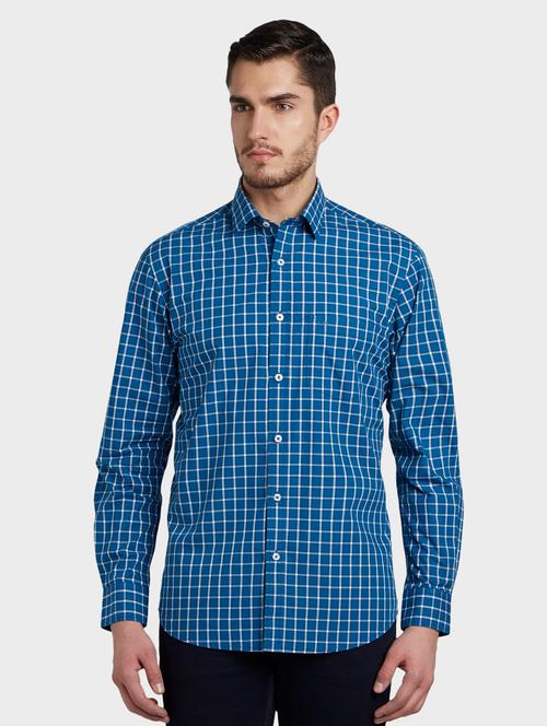 blue checkered casual shirt - 17801554 - Very Small Image - 1