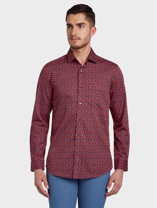 maroon printed casual shirt - 17801600 - Very Small Image - 1