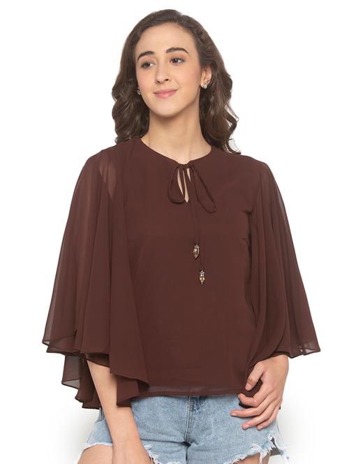 tie up neck solid top - 17801755 - Very Small Image - 1