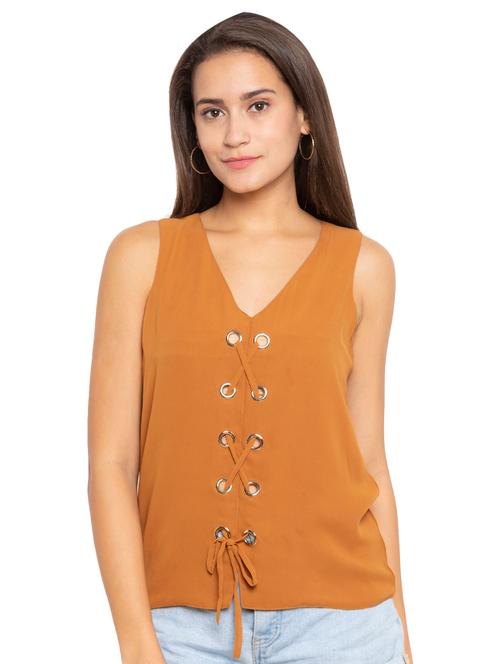 lace up front solid top - 17801836 - Very Small Image - 1