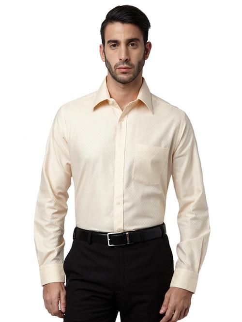 yellow self design formal shirt - 17801858 - Very Small Image - 1