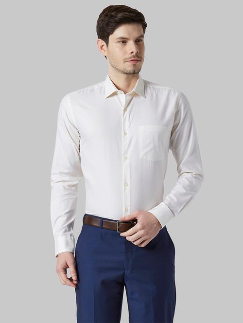 yellow self design formal shirt - 17801920 - Very Small Image - 1