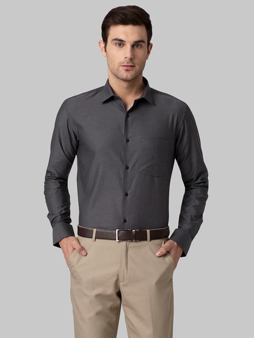 charcoal grey solid formal shirt - 17801931 - Very Small Image - 1