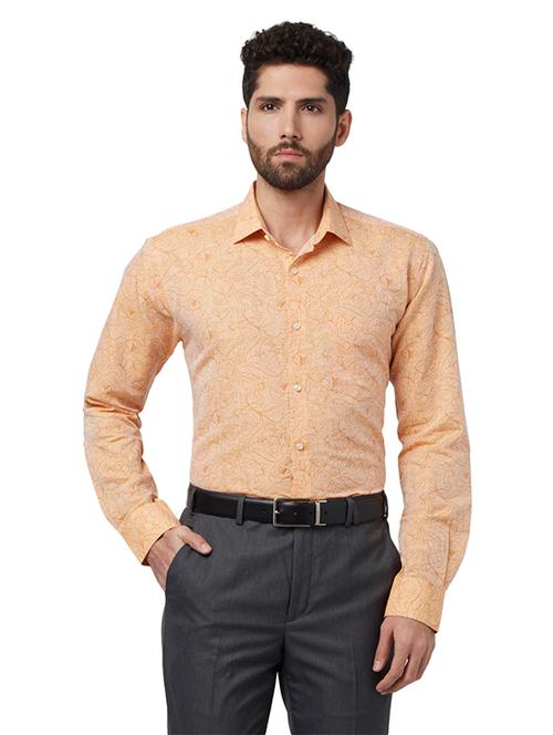 orange floral formal shirt - 17801936 - Very Small Image - 1