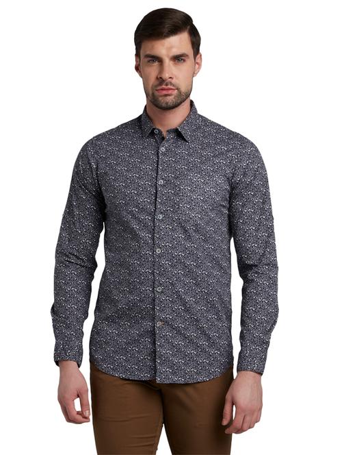 grey printed casual shirt - 17801944 - Very Small Image - 1
