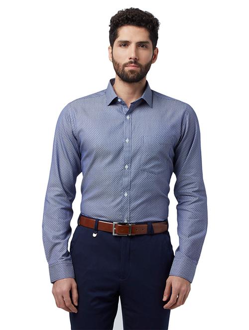 blue printed formal shirt - 17801984 - Very Small Image - 1
